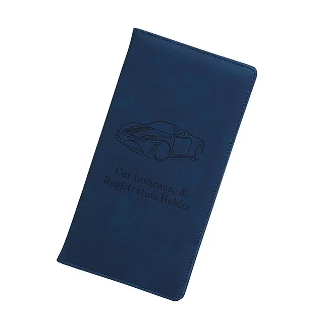 porte-documents de voiture en similicuir de qualité supérieure pour hommes et femmes, organiseur élégant pour ranger de manière sécurisée les papiers d'assurance, la carte grise et les manuels.