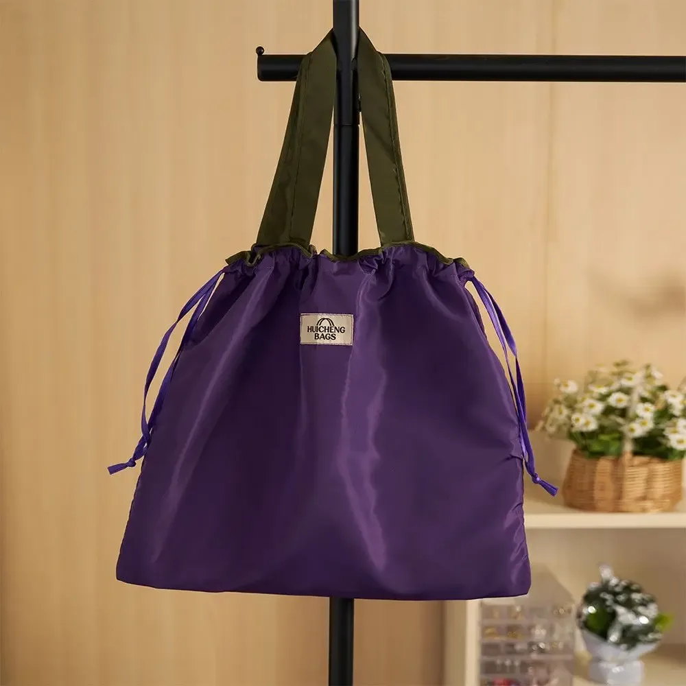 sac de courses à cordon de serrage, sac de rangement réutilisable pour supermarché, sac à bandoulière écologique pour voyage, sac fourre-tout de poche