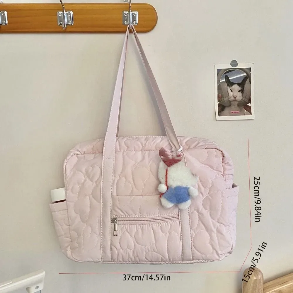 sac sous les bras décontracté, sac de voyage, style coréen, couleur unie, sac pour maman, fourre-tout en forme de cœur, sac de rangement de voyage pour femmes