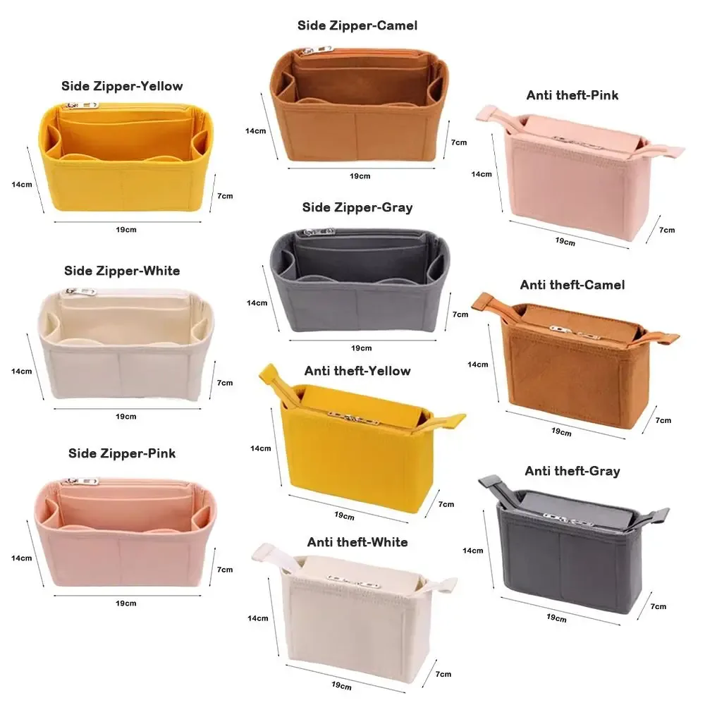 multi-couleur nouvelle feutre insérer doublure maquillage organisateur pochette sac à main sac fourre-tout sac interne sac de rangement cosmétique organisateur