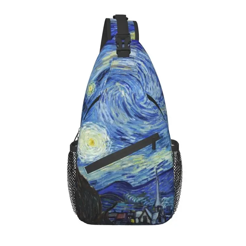 sac à dos à bandoulière motif fleurs d'amandier pour homme, accessoire décontracté de voyage, motif peinture de vincent van gogh