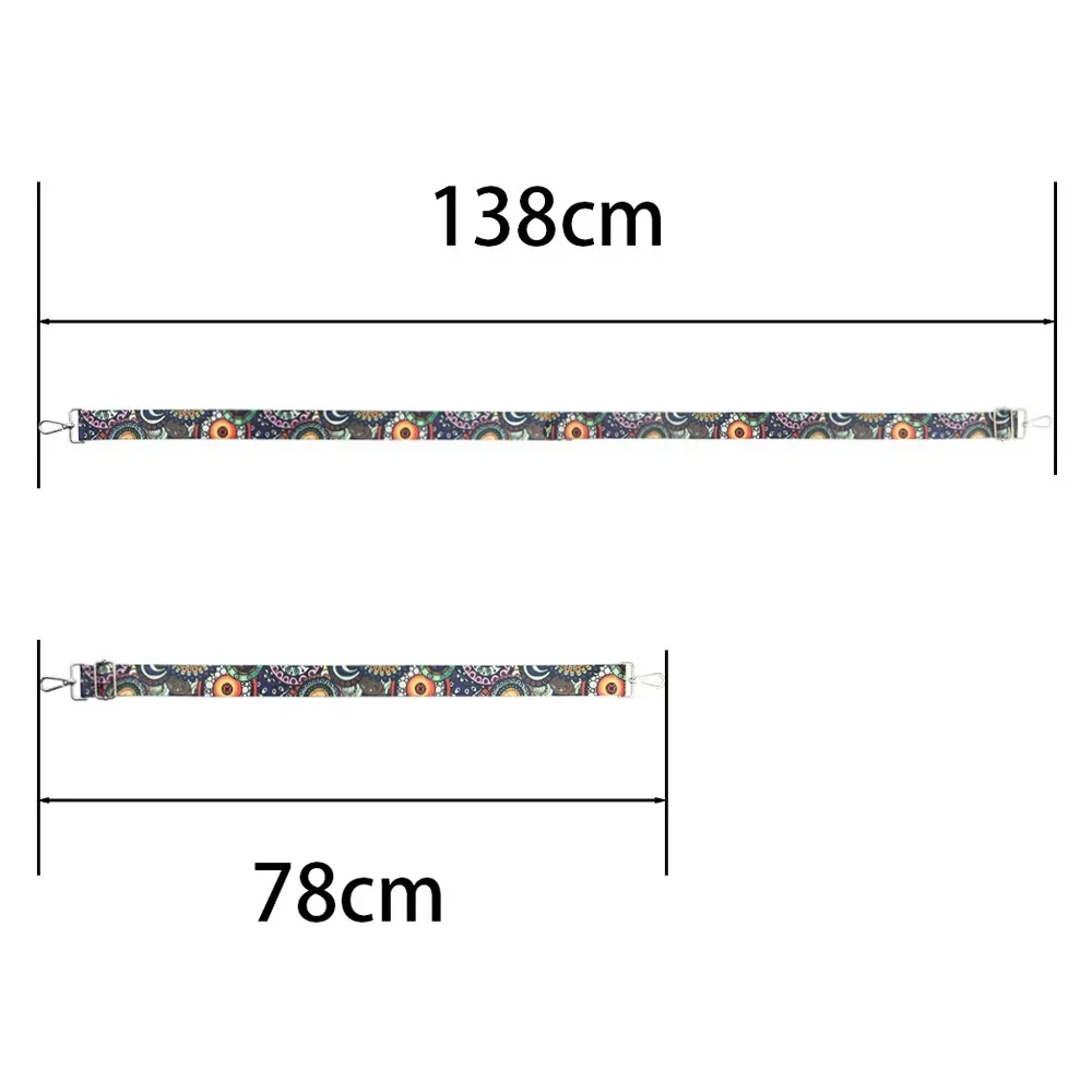 sangle de sac en nylon pour femme, sangle de sac à bandoulière, sangle de messager initiée, sangles d'environnement brodées réglables, accessoires noirs et blancs