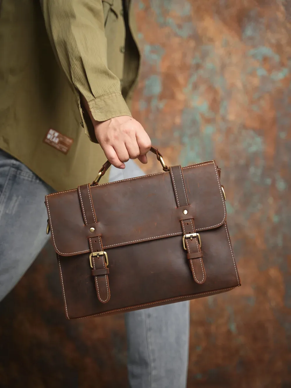 NASVA-Sac à main rétro en cuir véritable pour hommes, sacs pour ordinateur portable, sacs de bureau, sacs à documents, étui à bombes