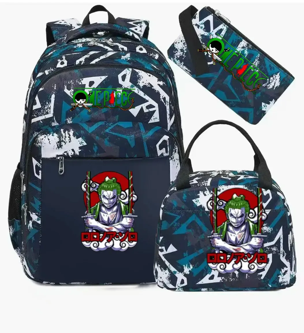 sac à dos one piece 3 pièces camouflage pour adolescents, sacs d'école pour ordinateur portable, sacs de voyage pour collégiens/lycéens, mochilas
