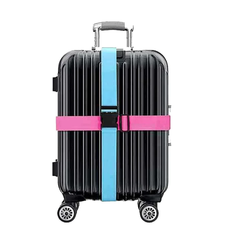 sangle de bagage en nylon réglable, 2 pièces, sangle à boucle pour valise de voyage, accessoires de voyage, emballage de valise, ceinture de sécurité