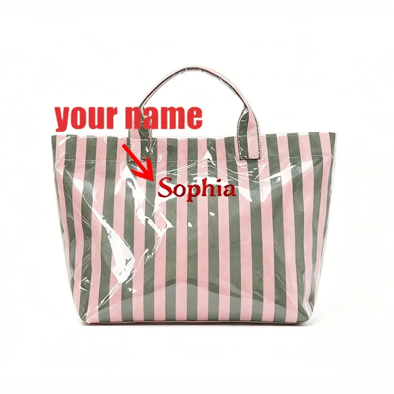 sac fourre-tout rayé personnalisé 1 pièce, sac de plage sur mesure, sac de voyage étanche, cadeau pour demoiselle d'honneur, cadeaux pour enterrements de vie de jeune fille, cadeau de mariage