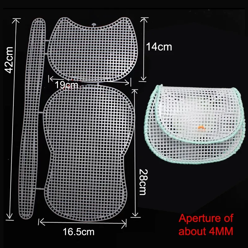 kit de tissage auxiliaire en maille plastique, sac à bandoulière, tissu en maille plastique, matériel de couture pour bricolage, fabrication de sac de tissage