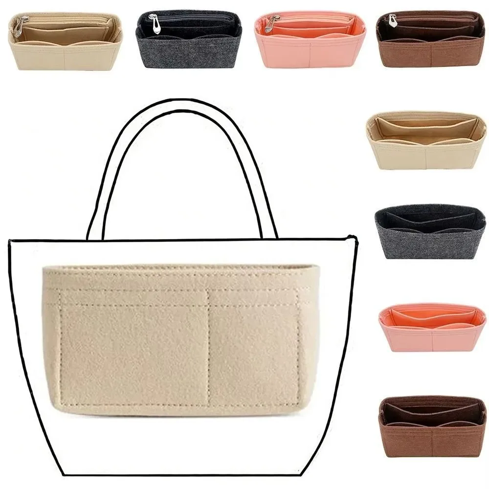 longchamp-mini sac de rangement multi-poches, doublure de sac à main en feutre, sac à main inséré, 1pc