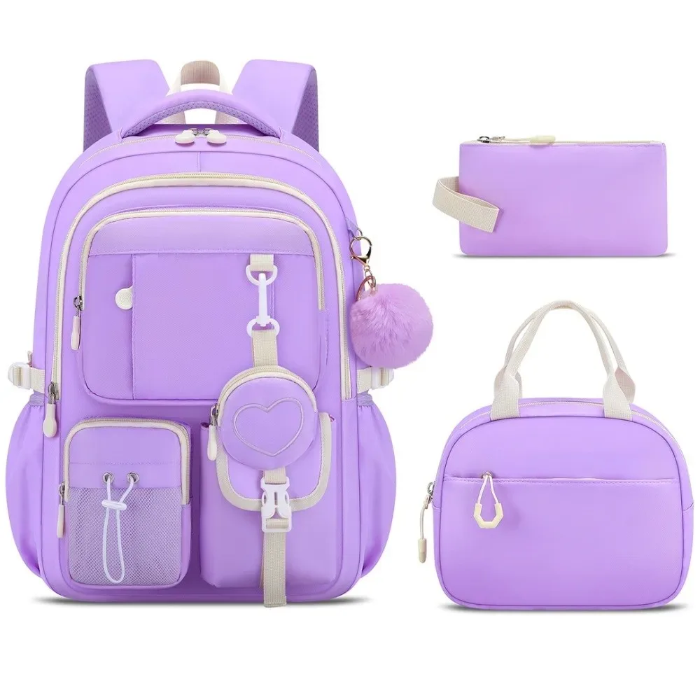 sac à dos grande capacité avec trousse intégrée, série love, design orthopédique, style princesse, multifonctionnel