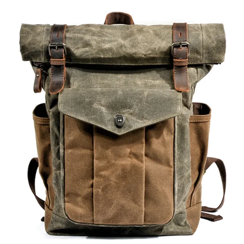 sac à dos en toile pour hommes, loisirs de plein air, simple et pratique, grande capacité, sac d'alpinisme, sac de voyage pour hommes