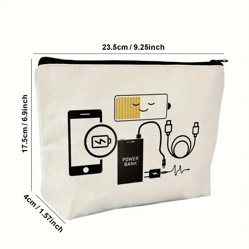 sac organisateur de câble de chargeur blanc, stockage de batterie externe de voyage pour smartphone tablette ordinateur portable, cadeau pour les parents