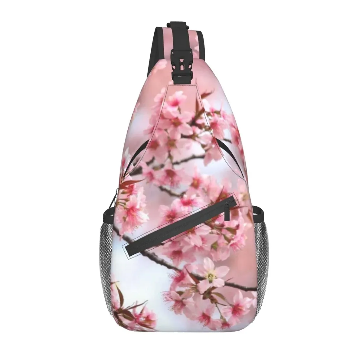 fleur de cerisier bandoulière corde triangle sac à dos canfeng fronde sacs à dos voyage randonnée sac à dos corde bandoulière sac à bandoulière