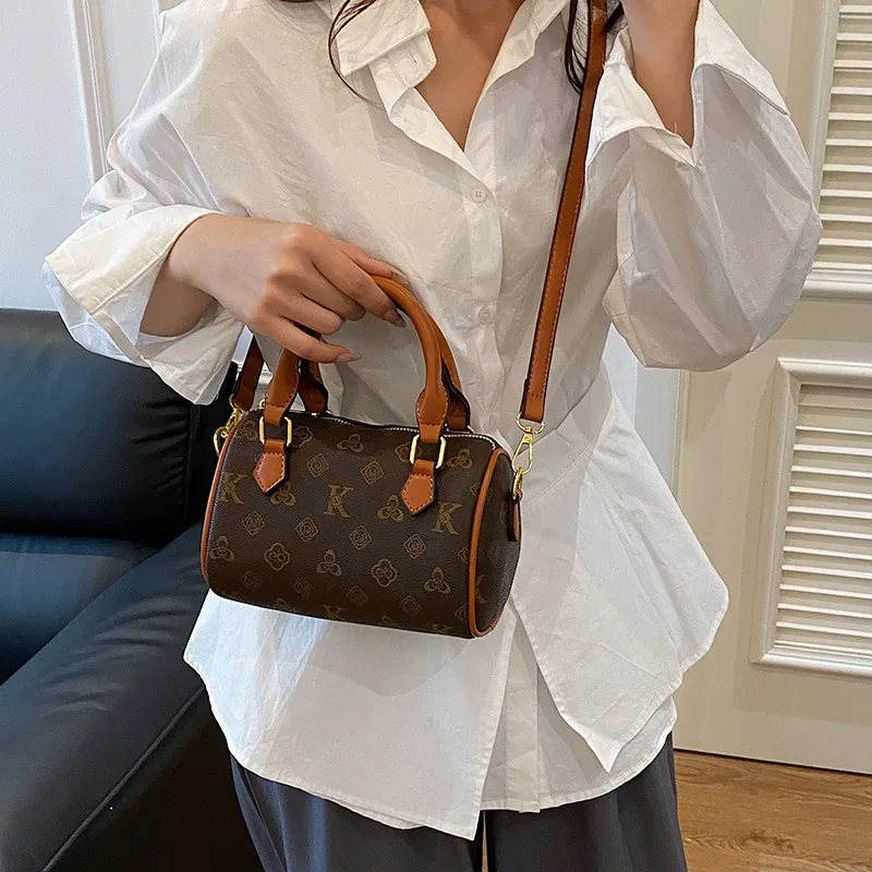 nouveau sac boston pour femme, style classique, motif floral, sac à bandoulière, sac à main en cuir souple, petit sac carré, usage quotidien