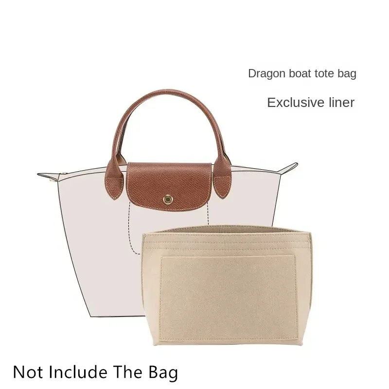 Organisateur de sac pour Longchamp, petit fourre-tout de finition, sac à main d'insertion, doublure intérieure en feutre de grande capacité, accessoires de mise à niveau DIY