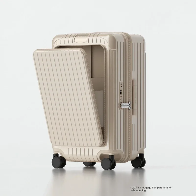 valise à ouverture frontale ko-ku avec fermeture éclair anti-explosion, valise à roulettes 20/24/26 pouces, grande capacité, valise de voyage, sac de cabine