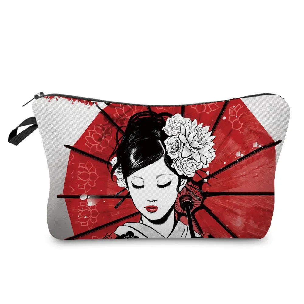 ukiyoe – mini trousse de maquillage pour femmes, design japonais, grue de styliste, trousse de toilette de voyage de plage, trousse à cosmétiques écologique réutilisable