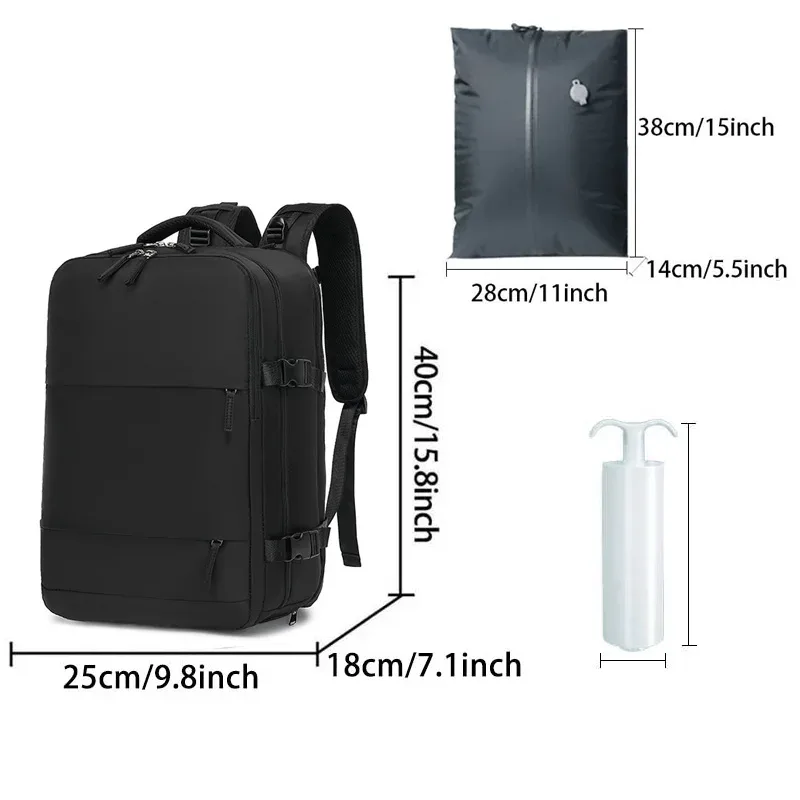 sac à dos de voyage avec pompe à air intégrée sous vide, sac à dos de voyage extensible, équipé d'un système de vide