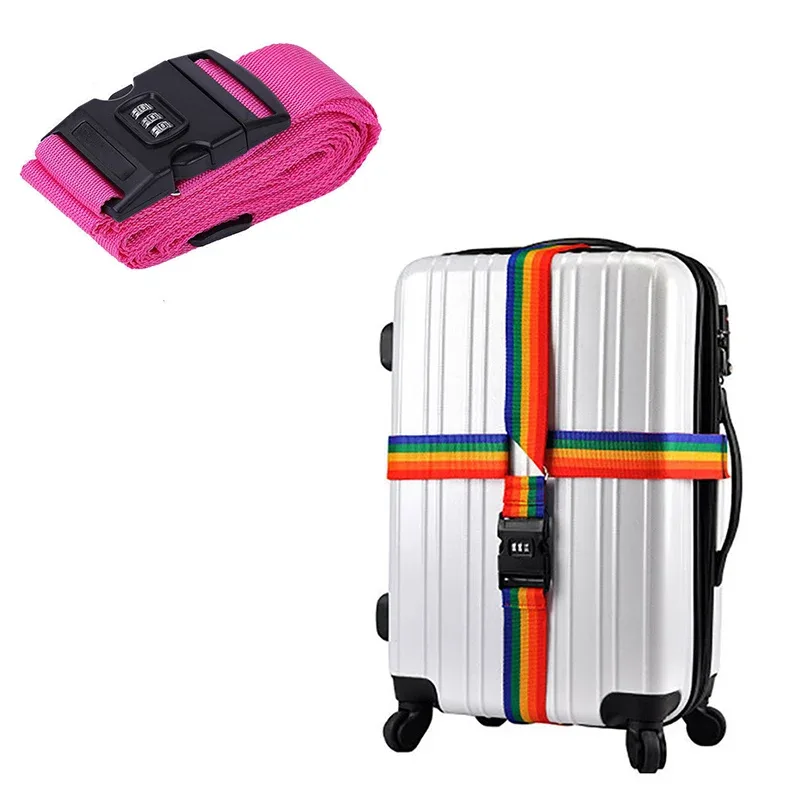 cipher lock sangles de bagage réglable valise de voyage boucle sangle ceinture de bagage accessoires de voyage valise emballage ceintures de sécurité