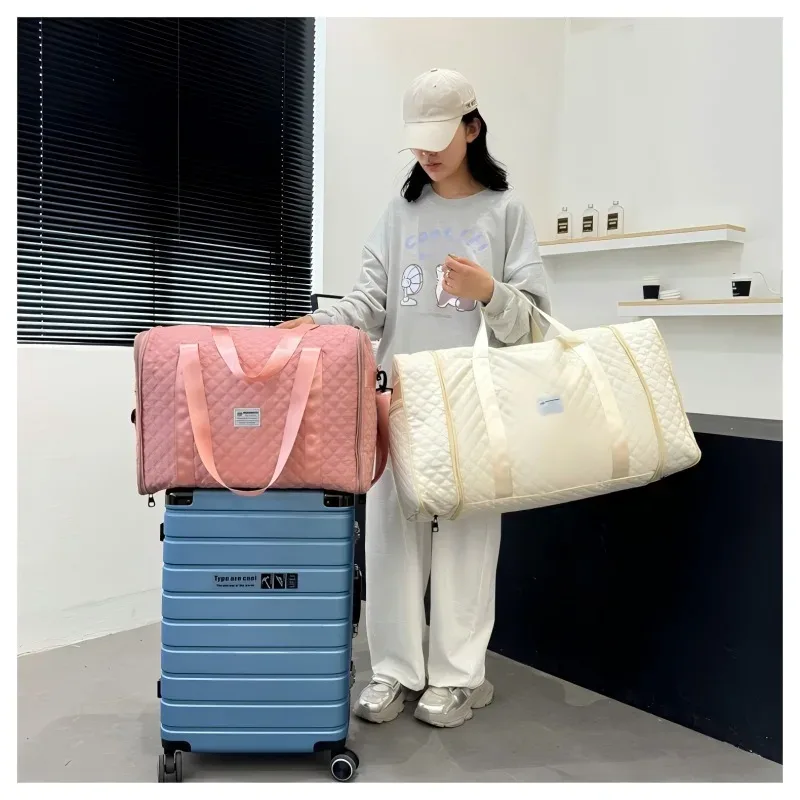 Sac de voyage extensible de grande capacité, sac de rangement pliable portable, sac à main, sac de rangement pour vêtements de voyage, sac à bandoulière