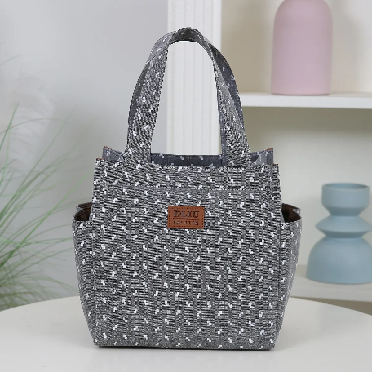 sac fourre-tout en tissu, sac de rangement pour boîte à lunch, sac à lunch, sac polyvalent pour les trajets de travail, adapté pour les sorties shopping et l'utilisation quotidienne.