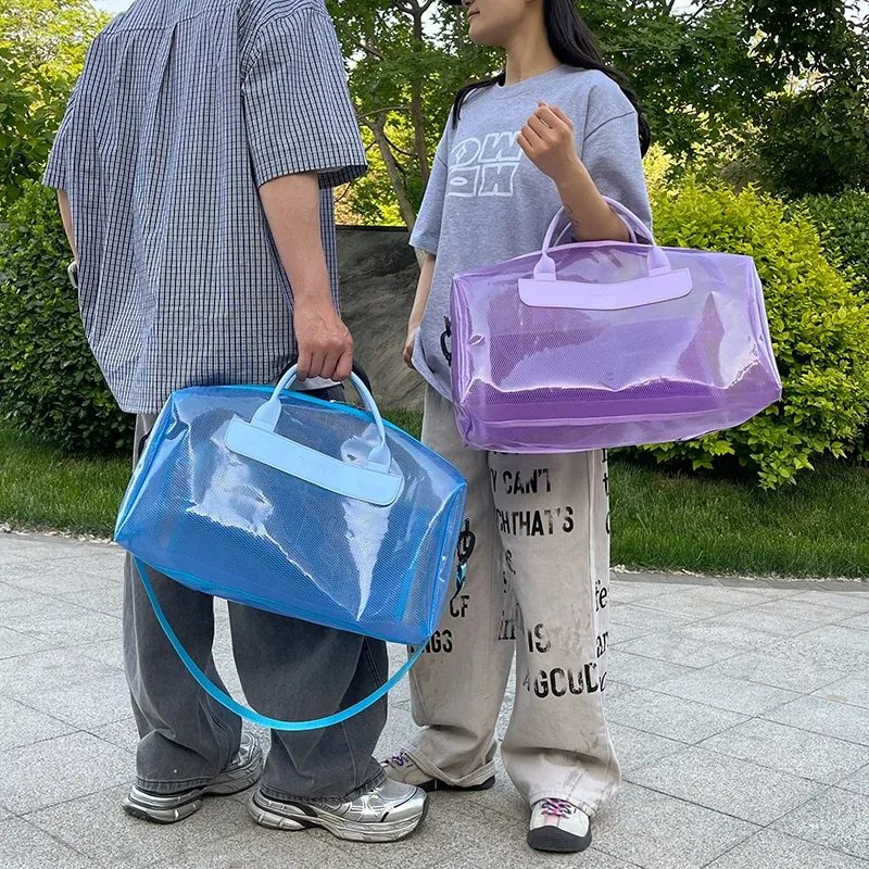 sac de rangement pour équipement de natation avec séparation sec/humide, sac élégant pour sources chaudes et fitness, sac de plage transparent et durable pour étudiants