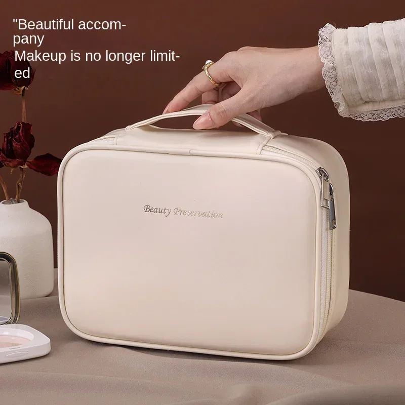 sac de rangement portable pour cosmétiques pour femmes, trousse de maquillage de luxe, grande capacité, essentiels de voyage, trousse de toilette, nouveau