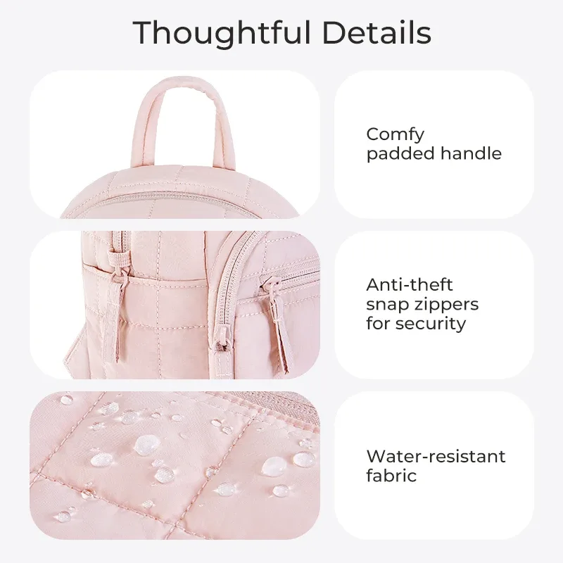 bagsmart petit sac à dos mignon pour femme, sac à livres pour collège, mini sac à dos multifonction pour fille, pour les voyages de loisirs