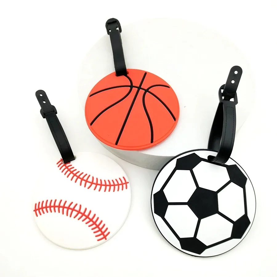 Étiquettes à bagages pour les amateurs de basket-ball, de baseball et de football, accessoire de sac de voyage, 1 pièce/3 pièces