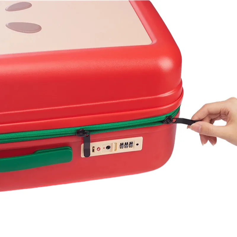 valise design pomme verte et pomme rouge 20 pouces 24 pouces, bagage à roulettes avec serrure tsa, roues silencieuses et durables | unis