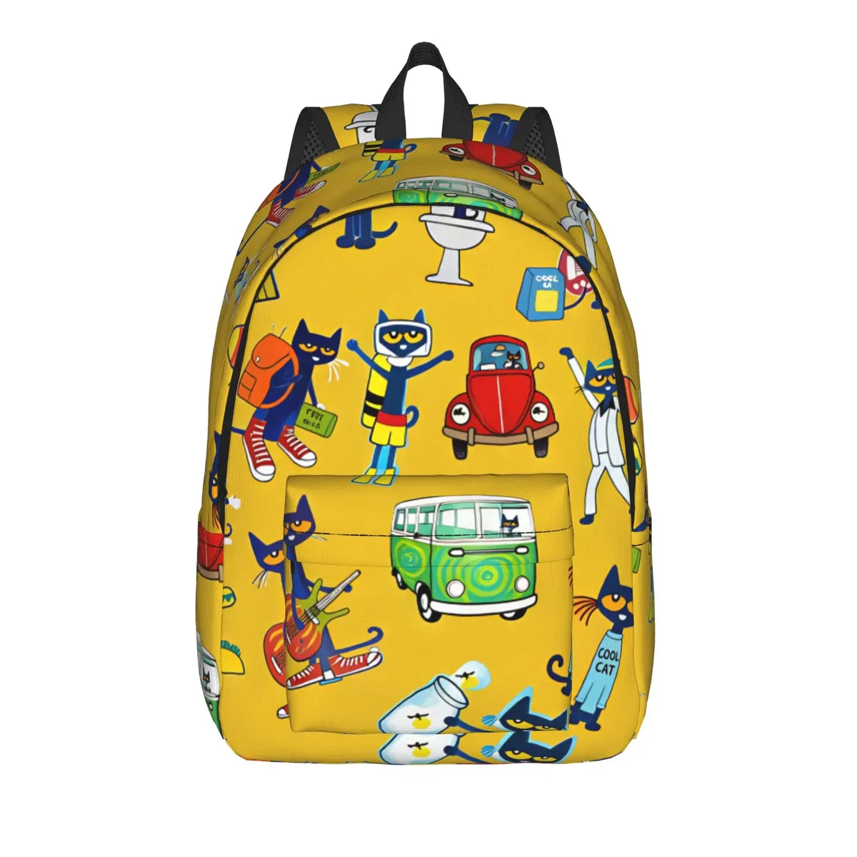 sac à dos pete the cat i love my white shoes pour garçon, en polyester, grand sac à dos esthétique pour l'école secondaire, idéal pour l'entraînement