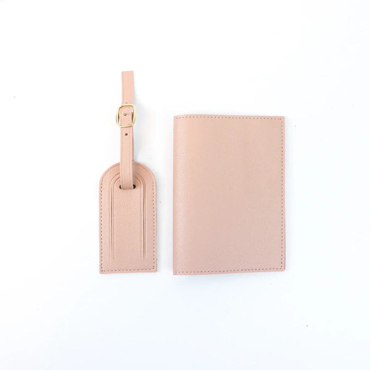 étiquette de bagage anti-perte en cuir pu personnalisée + ensemble de deux pièces pour porte-documents de voyage et porte-passeport