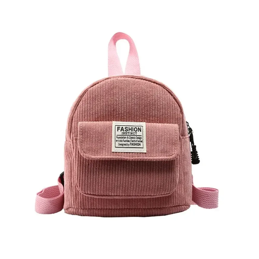 sac à dos en velours côtelé pour téléphone portable pour femme, sac à main de style coréen, mini sacs initiés, sac à dos solide, sacs d'école pour document