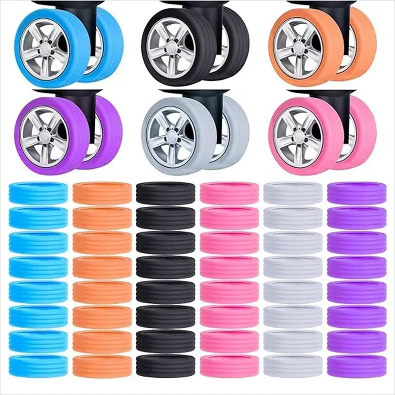 Protection de roulettes de valise en silicone, housse silencieuse pour roulettes, réduit l'usure et le bruit des roues