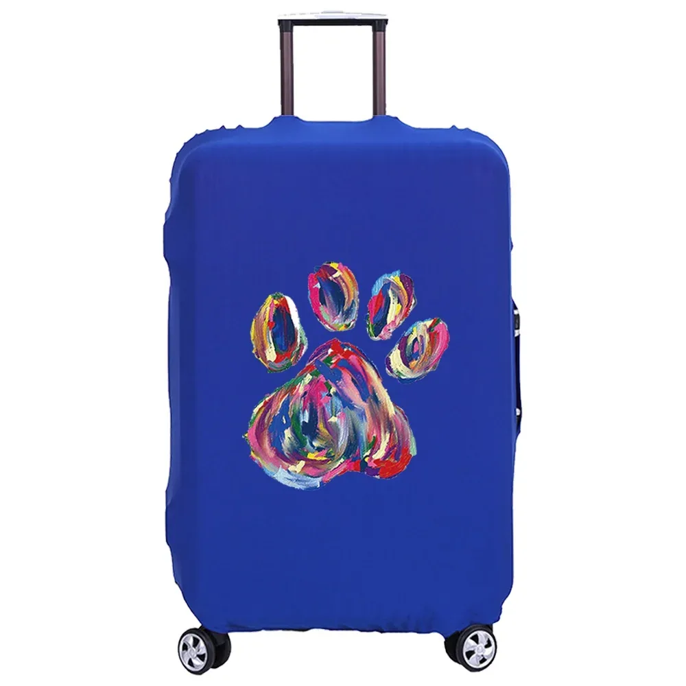 housse de protection pour valise avec empreintes de pieds colorées, couverture anti-poussière élastique plus épaisse pour valise à roulettes de 18 à 32 pouces, accessoires de voyage