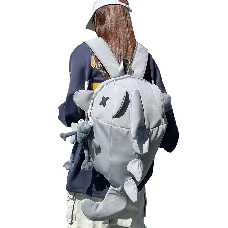Sacs à dos Design baleine 3D sac à dos décontracté avec pointes adulte mignon Dragon sac à dos dinosaure lézard imperméable filles cadeau d'anniversaire
