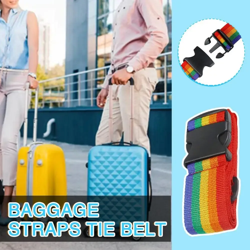 sangle de bagage arc-en-ciel réglable, ceinture de sécurité pour valise, accessoires de fixation pour valise de voyage