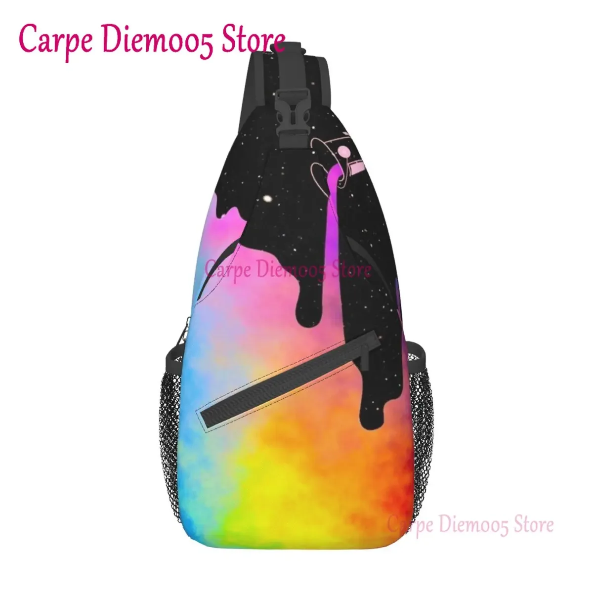 sac à bandoulière arc-en-ciel pour hommes, sac à dos de poitrine pour randonnée