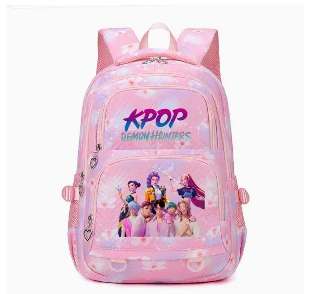 kpop demon hunters – sacs à dos imperméables de grande capacité, sacs d'école tendance avec imprimé de fleurs, sacs d'école pour ordinateur portable pour femmes et hommes, cadeau