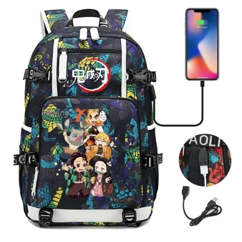 sac à dos hot kamado nezuko demon slayer camouflage, grande capacité, pour adolescents, sacs d'école pour ordinateur portable, léger, pour voyage en plein air, randonnée