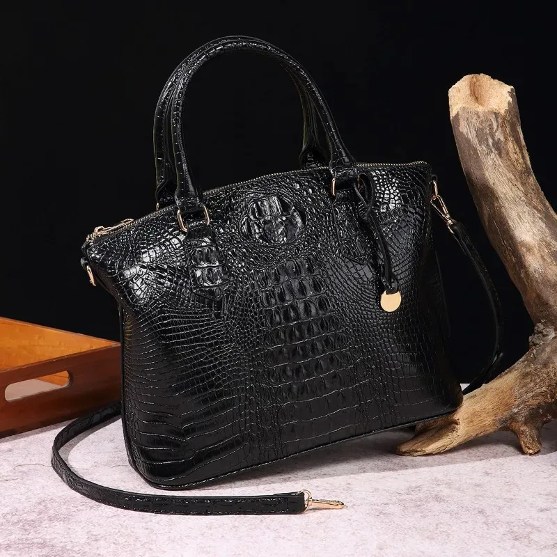 sac à bandoulière en cuir gaufré croco grande capacité, sac à main de luxe ombré pour femme, sac de voyage, cadeau