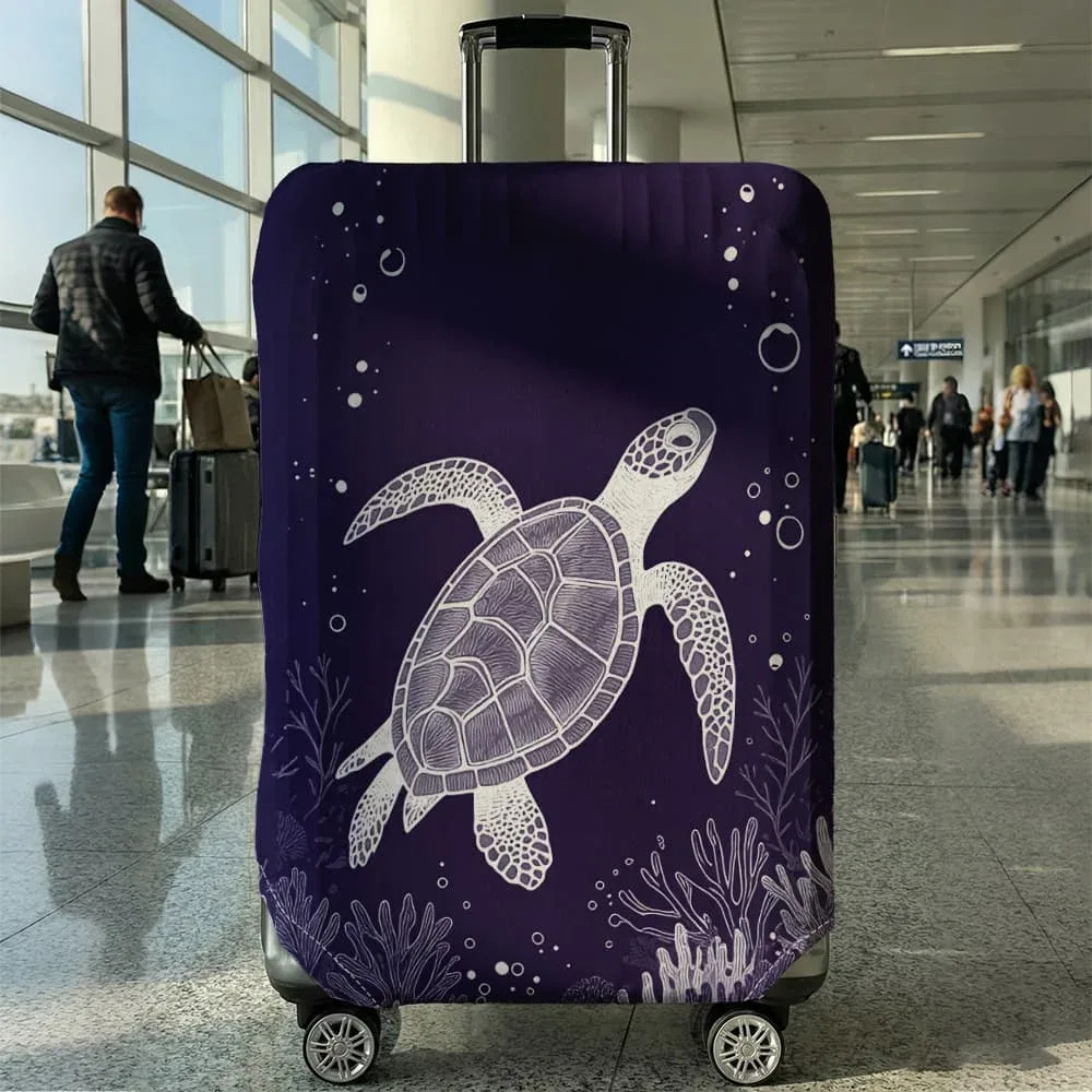 housse de bagage imprimée tortue de mer, adaptée aux bagages de 18 à 32 pouces, housse de poignée de bagage, accessoires de voyage