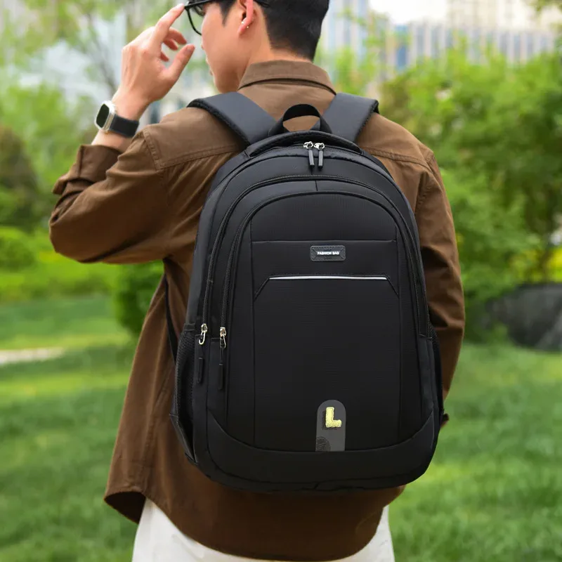sac à dos de voyage à la mode de grande capacité pour hommes, sac d'étudiant, sac pour ordinateur portable simple, sacs à double épaule pour ordinateur portable d'affaires