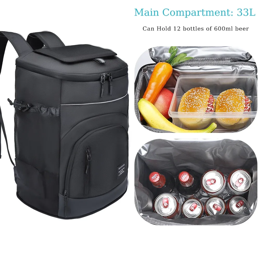 sac à dos isotherme 33l pour boissons, plage, carnaval, sac à dos isotherme imperméable, sac isotherme extérieur personnalisé