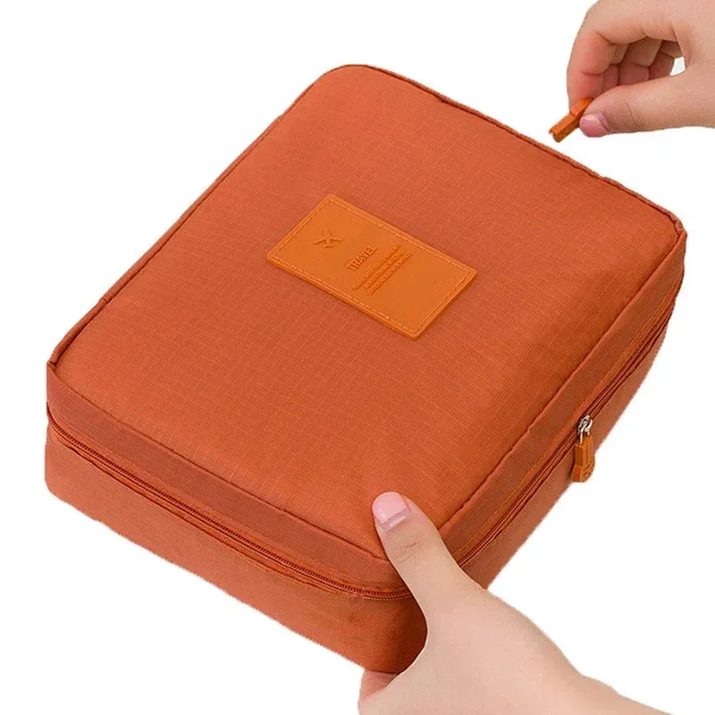 trousse de maquillage de voyage portable pour femmes, trousse cosmétique multifonctionnelle, étuis de maquillage étanches, trousse de toilette à plusieurs compartiments