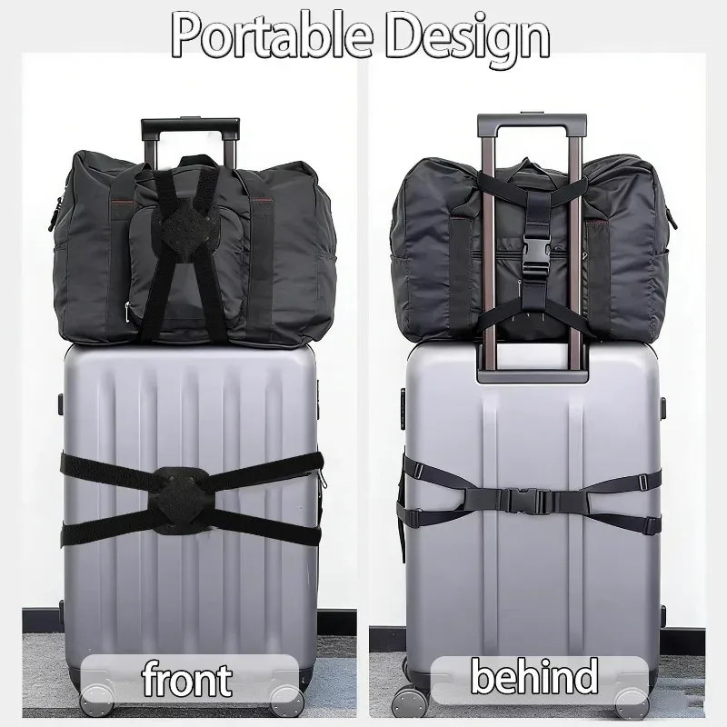 sangle de bagage de voyage réglable, ceinture de valise élastique robuste, sangle de fixation pour bagages, ceinture portable à boucle pour valise