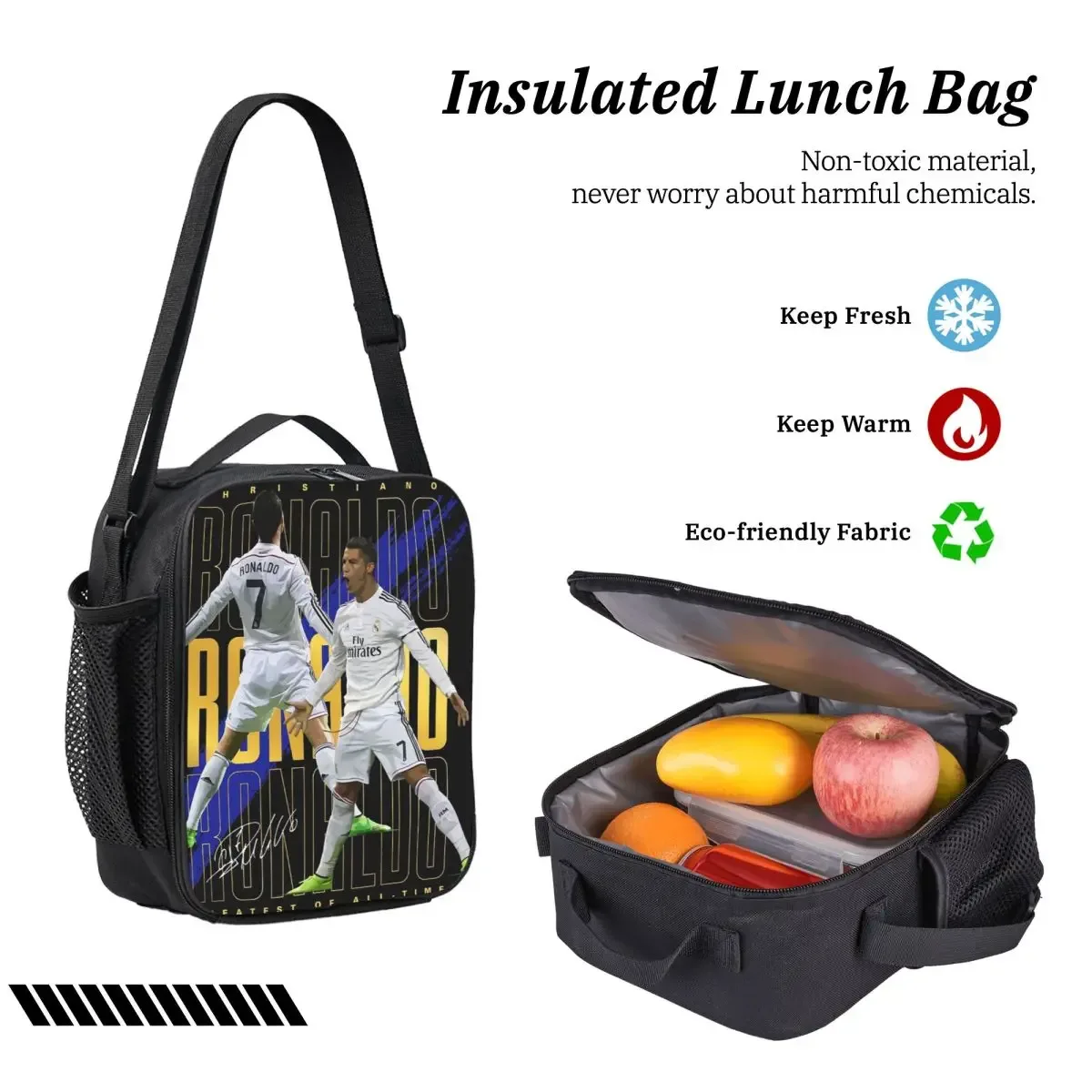 cristiano ronaldo suuiii! sac à dos étudiant garçons fille bookbag sac d'école ordinateur portable sacs à bandoulière 3ps sac à déjeuner isolé trousse à crayons