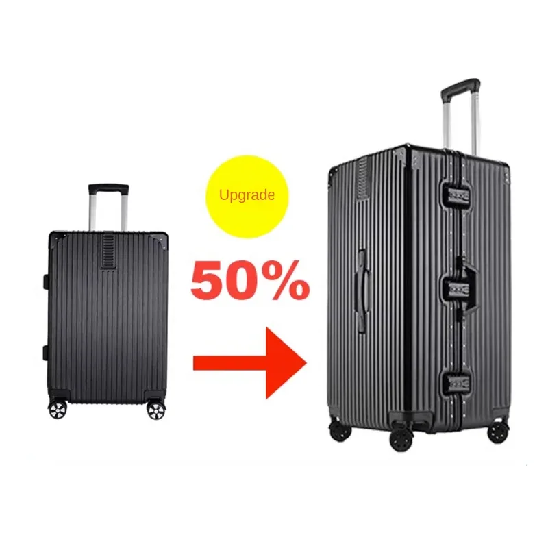 valise de voyage épaisse pour bagages unisexe extra large de 60/100 pouces, avec serrure tsa de grande capacité, boîtier de chariot, cadre en aluminium à fermeture éclair