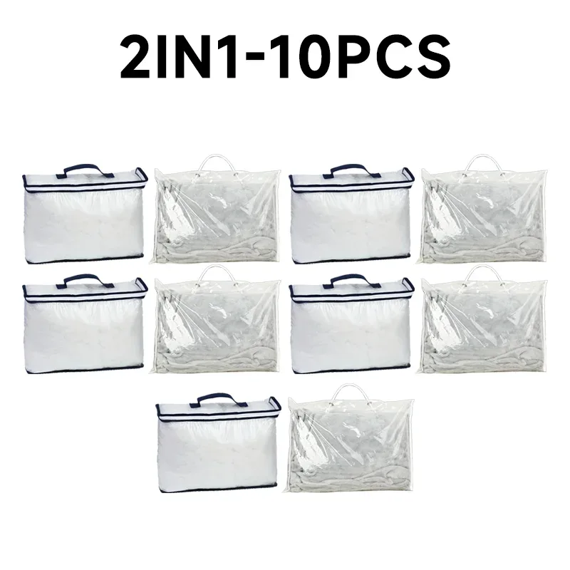 sacs d'emballage en pvc transparent, couverture de literie portable, emballage de vêtements, sac de rangement pour taies
