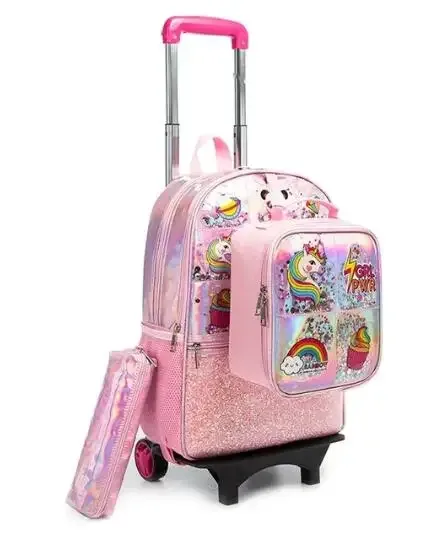sac à dos d'école à roulettes sac d'école avec roulettes sac cartable enfants école sac à dos roulant pour filles sac de chariot d'école