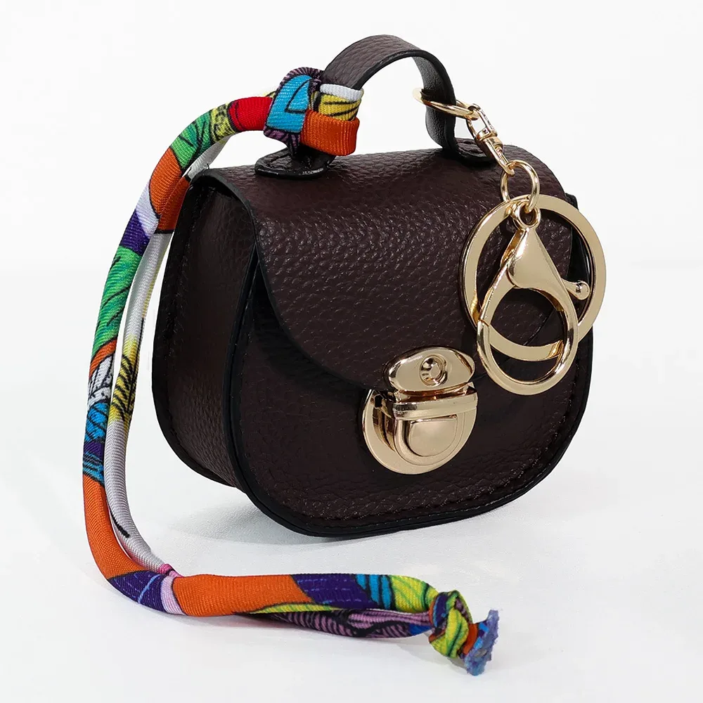 mini sacoche en cuir pu, pendentif de sac, porte-monnaie de luxe mignon, accessoire de mode créatif, porte-clés, cadeau, pochette à rouge à lèvres